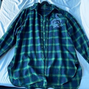 Stella McCartney Embroidered Dragon Tartan Flannel Shirt